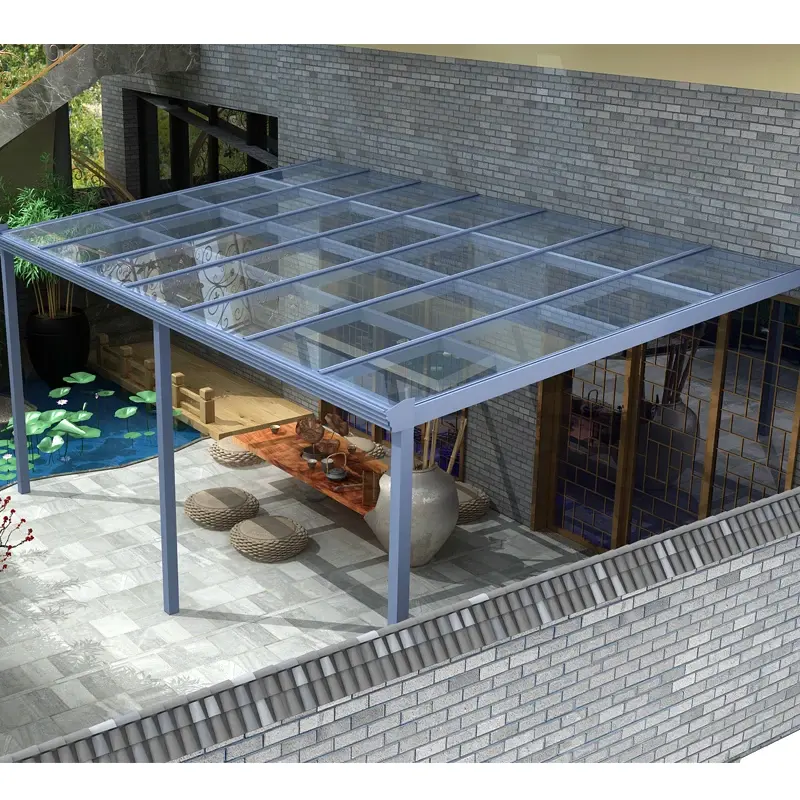 Außendek Rostfest Regen Schutz Vordach langlebig Aluminium benutzerdefinierte Metall-Sonnensegel Aluminiumlegierungsrahmen Terrasse leistungsstarke beschichtet