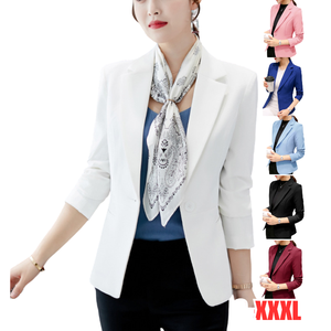 Nieuwe Zakblazer Met Lange Mouwen Voor Dames, Effen Kleur, Slanke Pasvorm, Professionele Colbert - Product Image 1