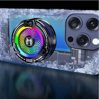 Radiateur de téléphone portable à semi-conducteurs avec éclairage RGB, affichage numérique, refroidissement pour gaming, en alliage d'aluminium, à clipser magnétique