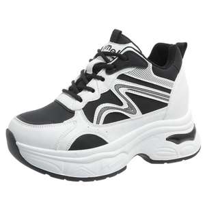 Dropshipping Chaussures décontractées confortables pour femmes, Nouveauté 2025, avec logo personnalisé, à talons compensés et plateforme épaisse, style baskets - Product Image 2