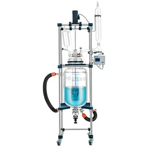 Chemische Procesapparatuur Mobiele Proeffabriek 10l Dubbelmantel Reactievat Bio Glazen Reactor Te Koop