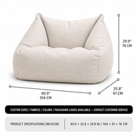 Fauteuil pouf de relaxation moderne en tissu coton-lin beige, compressé sous vide, pour adultes, idéal pour le salon (ODM)