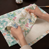 Napperons de table modernes en tissu double face 100 % coton, imprimé feuillage de fruits mélangés, antidérapants et lavables, pour mariage et décoration intérieure
