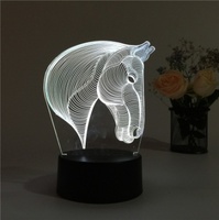 Newish Creative en blanco acrílico grabable luz de noche cama escritorio 3D Diy tablero de notas Led luz de noche
