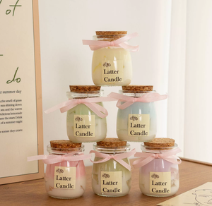 Candela Profumata Estetica con Logo Personalizzato, in Cera <span class=keywords><strong>di</strong></span> Gelatina e Soia, con Nastro Rosa, per Decorazione e Fragranza Domestica - Product Image 2