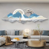 Nouveau salon peinture décorative moderne luxe fond tenture murale Animal paysage peintures murales Art mural avec lumière LED