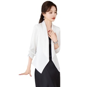 Women's Acetate Satin Blazer Slim Fit Solid Color Anti-Wrinkle Professional Outerwear Spring 2024 Style - Product Image 5