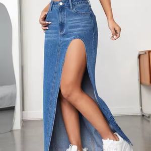 กระโปรงยีนส์แฟชั่นใหม่ สั่งทำโลโก้ได้ ขายส่ง คุณภาพสูง มินิสเกิร์ตและกระโปรงยาวสำหรับผู้หญิง - Product Image 2