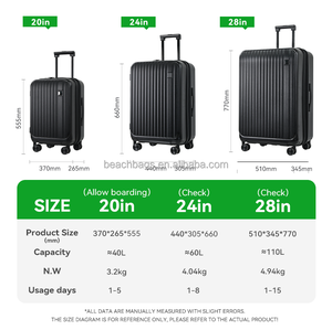 Roue universelle silencieuse personnalisée de haute qualité pouvant contenir plus qu'un bagage ordinaire <span class=keywords><strong>Valise</strong></span> à verrouillage par mot de passe douanier <span class=keywords><strong>TSA</strong></span> - Product Image 1