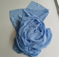 Chemin de table en mousseline de soie bleu clair avec ourlet étroit à fermeture, ourlet festonné pour mariage/restaurant/hôtel/vente en gros