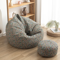 Canapé pouf moderne inclinable pour une personne avec tissu jacquard pour balcons, chambres et salons