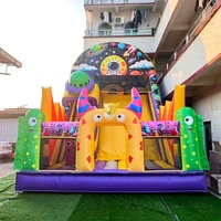 Toboggan aquatique gonflable en gros avec piscine, toboggan en PVC durable de qualité commerciale pour enfants et adultes, parc aquatique extérieur