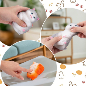 New Arrival Funny Cute <b>Squishy</b> <b>Cat</b> Toy Squeeze TPR Animal Fidget Toys for Gift Anti Stress Anxiety Relief Decoration - Product Image 4
