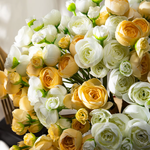 Ramo de Mini Rosas Artificiales Hechas a Mano, Flores de Seda Atadas a Mano para Centros de Mesa de Boda, Decoración para el Hogar, Hoteles y Fiestas - Product Image 3