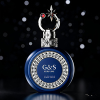 Flacon de parfum carré en verre de luxe personnalisé avec bouchon doré, nouveau design, flacon de parfum avec pompe à brume fine