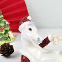 Nouvelle Statue de Cheval en Céramique Faite à la Main, Décoration de Noël Dessin Animé, Cadeau Pas Cher en Gros 2026, Couleur Personnalisée, Boîte Marron