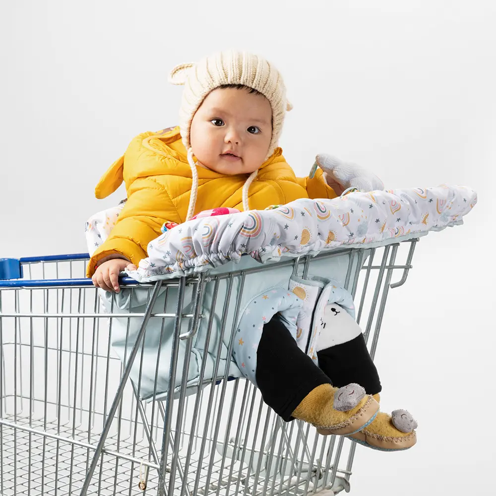 Copertura per carrello della spesa per bambini con stampa personalizzata e copertura per seggiolone con imbracatura imbottita