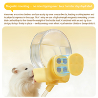 Botol Minum Hamster Yee dengan Penyangga Magnetik, Vakum, Otomatis, Anti Bocor, Kapasitas Besar untuk Hamster Syria dan Hamster Dwarf