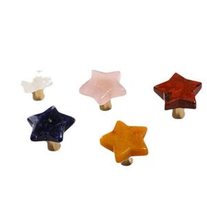 Poignée de tiroir en laiton jaune motif étoile à cinq branches, à trou unique, pour armoires, commodes, portes de cuisine, mobilier contemporain et durable - Product Image 4