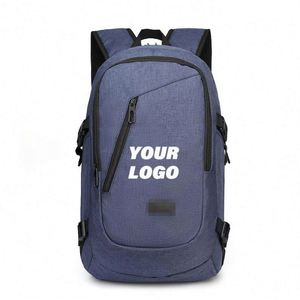 Sac à dos en nylon noir Oxford avec logo personnalisé, sac à dos pour ordinateur portable, sac à dos de bureau pour hommes - Product Image 1
