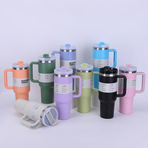 Bouteille isotherme en acier inoxydable avec poignée et couvercle, grande capacité 40 oz, tasse de voyage isolée, vente en gros à prix réduit - Product Image 5