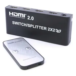 V2.0 4Kx2K@60Hz HDMI Switcher/Splitter 2×2 mit Audioaufgang (3.5mm Stereo oder Toslink), Unterstützung von HDMI 2.0, HDCP2.2, HDR