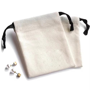 Jiamao Custom Logo Dust Bag White Cotton Canvas <b>Mini</b> Muslin Drawstring Bag Small Gift Jewelry Pouch - Product Image 2