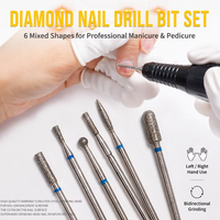 Tête de meulage anti-peau morte, ensemble de tête de meulage de vernis à ongles en diamant pour enlever les ongles