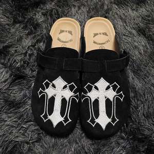 Sandalias Unisex de Verano de Cuero Genuino con Suela Gruesa de Corcho Vintage y Chanclas de Dedo Descubiertas para Exteriores - Product Image 1