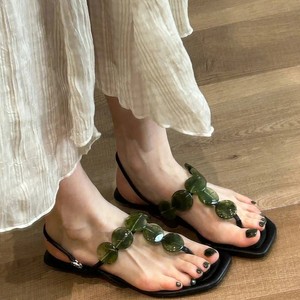 <span class=keywords><strong>Sandali</strong></span> infradito da donna in stile francese con tocco vacanza estiva, decorazioni con gemme, <span class=keywords><strong>tacco</strong></span> <span class=keywords><strong>basso</strong></span>, versatili, a punta quadrata, modello gladiatore - Product Image 3