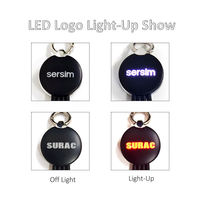 Kostenlose benutzer definierte Logo promotional Geschenk Runde 3-in-1 USB-Verlängerung kabel LED-Logo Schlüssel ring Schlüssel bund leuchten Ladekabel mit Haken