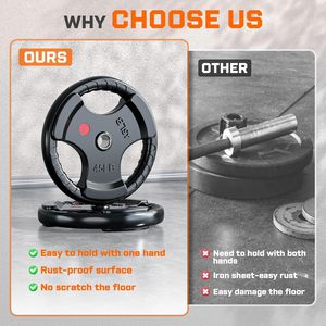 Équipement de fitness commercial CZ pour <span class=keywords><strong>la</strong></span> maison, plaques de poids pour <span class=keywords><strong>la</strong></span> musculation, plaques de poids en fer revêtues de caoutchouc <span class=keywords><strong>à</strong></span> trois poignées, plaques de poids pour haltères - Product Image 4