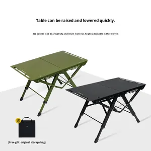 Yeni hafif alüminyum alaşım ayarlanabilir hız açık IGT açık kamp taktik katlanır masa dış mekan mobilyası 1-2 kişi - Product Image 2