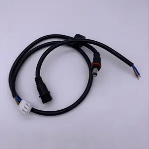 1.2m noir 5.5*2.1mm câble d'alimentation cc étanche mâle à femelle avec 2.54mm connecteur