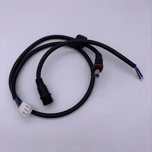 1.2 M Zwart 5.5*2.1 Mm Waterdichte Dc Power Kabel Man-vrouw Met 2.54 Mm Connector