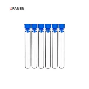 Fanen 12*75mm Chemical Aluminium Tube Cosmetics Clear Plastic Test Tubes