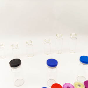 White Borosilicate Glass Chromatographic Vials 10ml <b>Crimp</b> Top With Rubber Stopper Sample <b>Set</b> - Product Image 2