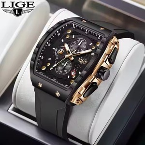 Nuevo Reloj LIGE 89148 Cuadrado para Hombre, Deportivo y de Negocios, Resistente al Agua, de Cuarzo, Cronógrafo Casual de Pulsera, Montre Homme - Product Image 1