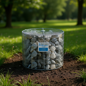 Cesto Gabion in Ferro Zincato Argento 30x30x60 Cm per Decorazione Giardino Esterno - Product Image 2