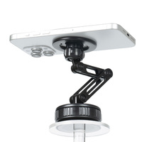 Support Téléphone Voiture Magnétique OEM ODM en Alliage de Zinc à Bras Extensible 3 Volets, Rotation à 360°, Nano Gel à Ventouse pour Tableau de Bord - Meilleure Vente Mondiale