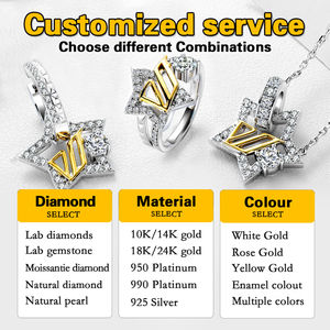 Ensemble de bagues de mariage en or massif 18 carats 14 carats personnalisé avec diamants, bagues de couple, bijoux fins, ensemble de bagues de fiançailles en moissanite D VVS - Product Image 5