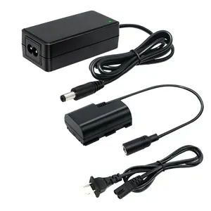 YUBOLI LPE6 8.4V 3A AC Power Supply Adapter DC Coupler and LP-E6 Dummy Battery Kit for Canon EOS R/5D MARK IV/6D MARK II/EOS 80D