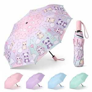 High Quality Waterproof Advertising Gifts Parapluie Compact Portable <b>Automatic</b> Open Cartoon Cute Sun Rain 3 Folding <b>Umbrella</b> - Product Image 1