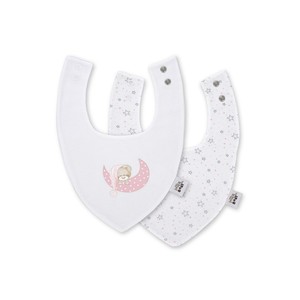 2 Pack Pink Bandana Drool Bibs Mod. Sleep 20x30 Gauze <b>Fabric</b> Washable Muslin Saliva <b>Towels</b> OEM Supply - Product Image 1