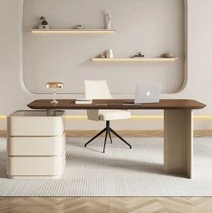 <span class=keywords><strong>Bureau</strong></span> Minimaliste de Luxe Léger, Style Crème, <span class=keywords><strong>Vintage</strong></span>, en <span class=keywords><strong>Bois</strong></span> Massif, pour Étude, Écriture, Salon de Beauté, Table de Consultation, <span class=keywords><strong>Bureau</strong></span> de Travail - Product Image 1