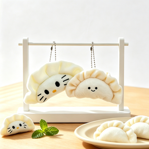 Lindo colgante pequeño de peluche con forma de dumpling, colgador de bolso, llavero, muñeca de dibujos animados con temática de niña, pequeño regalo al por mayor - Product Image 2