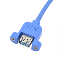 Câble d'extension USB 3.0 A mâle à femelle personnalisé avec câble de verrouillage à vis pour montage sur panneau