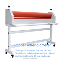 Laminateur manuel 1300 mm pour affiches en PVC, machine à plastifier à froid avec pression réglable, modèles haute précision