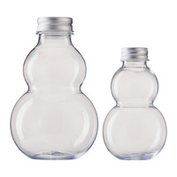 Bouteille en plastique PET transparente en forme de gourde de 200 ml et 500 ml avec bouchon à vis en aluminium, bouteille vide pour jus, lait, thé, boissons