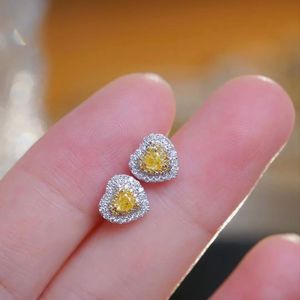 Xinfly Wholesale 0.5CT Natural Diamond <b>Stud</b> Earrings 18K Gold Heart Shape Au750 Real Gold for Women Ladies Girls Jewelry - Product Image 2